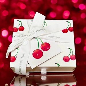 🆕🍒LV x TM 20th Anniv. Cherry Motif Gift Box, Ribbon, Six Commemorative Stickers